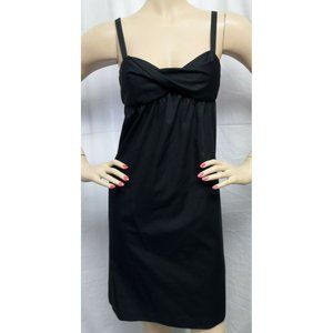 LOFT BLACK TWIST FRONT A-LINE SLIT POCKET CAREER CASUAL DRESS SIZE: 2